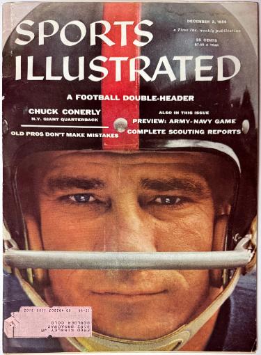 Sports Illustrated Full Magazine 12/3/1956 Chuck Conerly/New York Giants (with label)-Powers Sports Memorabilia