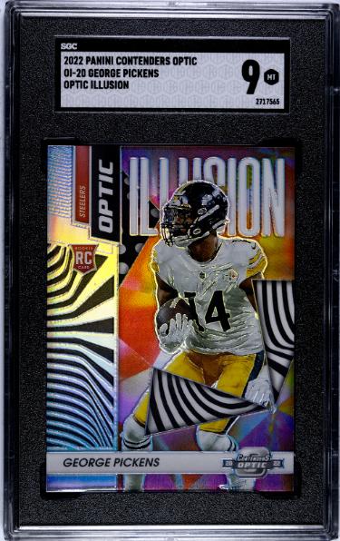 George Pickens 2022 Contenders Optic Illusion Rookie (RC) Card #OI-20- SGC Graded 9 Mint (Pittsburgh Steelers)-Powers Sports Memorabilia