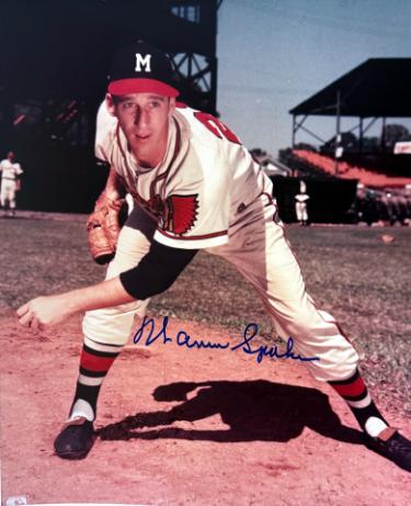 Warren Spahn Autographed Milwaukee Braves MLB 8x10 Photo minor dings- COA (HOF)-Powers Sports Memorabilia