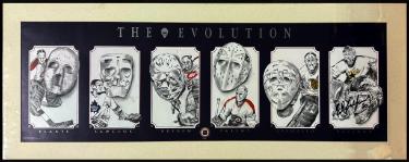 Ed Belfour Autographed The Evolution 12x36 Photograph/Lithograph Dallas Stars Custom Framing imperfect- COA (HOF)-Powers Sports Memorabilia