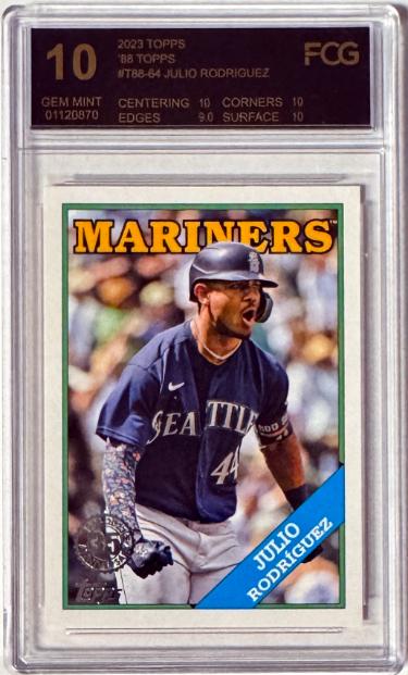 Julio Rodriguez 2023 Topps Series 88 35th Anniversary Retro Card #T88-64 - FCG Graded 10 Gem Mint (Seattle Mariners)-Powers Sports Memorabilia