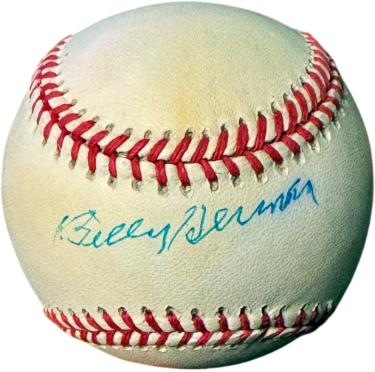 Billy Herman Autographed Official RONL Rawlings National League Baseball imperfect- COA (Chicago Cubs/HOF)-Powers Sports Memorabilia
