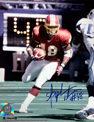 Stephen Davis Autographed Washington NFL Licensed 8x10 Photo #48 minor dings- COA/Show Ticket-Powers Sports Memorabilia