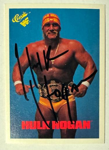 Hulk Hogan Autographed 1989 Classic WWF On Card Auto #1- Hogan Hologram/COA/HOF/WCW-Powers Sports Memorabilia