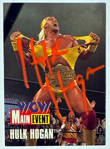 Hulk Hogan Autographed 1995 Cardz WCW Main Event Wrestling #2 Card- COA/HOF/WWF-Powers Sports Memorabilia