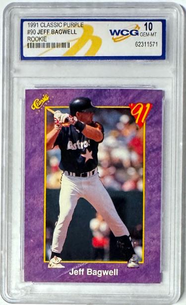 Jeff Bagwell 1991 Classic Purple Rookie Card #90- WCG Graded 10 Gem Mint (Houston Astros)-Powers Sports Memorabilia