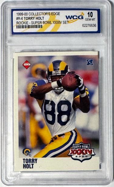 Torry Holt 1999-00 Collectors Edge SBXXIV Rookie Card #R-6- WCG Graded 10 Get Mint (St. Louis Rams)-Powers Sports Memorabilia