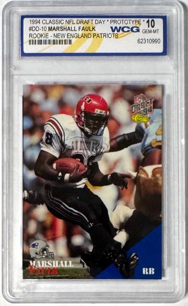Marshall Faulk 1994 Classic Draft Rookie Prototype Card #DD-10- WCG Graded 10 Gem Mint (San Diego State/Patriots)-Powers Sports Memorabilia