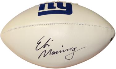 Eli Manning Autographed New York Giants Logo Franklin NFL WP Football- Steiner Holo-Powers Sports Memorabilia