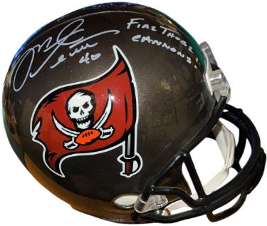 Mike Alstott Autographed Tampa Bay Buccaneers Riddell FS Rep Helmet Fire the Cannons!- PSA #AE42774-Powers Sports Memorabilia