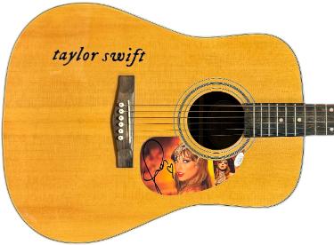 Taylor Swift Autographed 2025 The Life of a Showgirl 41?ÇÖ FENDER DG-3 FS Acoustic Guitar Heart #1- JSA-Powers Sports Memorabilia