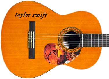 Taylor Swift Autographed 2025 The Life of a Showgirl 41?ÇÖ YAMAHA C40 FS Acoustic Guitar Heart #3- JSA-Powers Sports Memorabilia