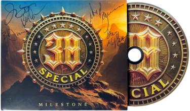 38 Special Autographed 2025 Milestone Album Hardcover Booklet, CD-5 sigs-Don Barnes/Gary Moffatt/Bobby Capps/Dunaway/Riggs-COA-Powers Sports Memorabilia