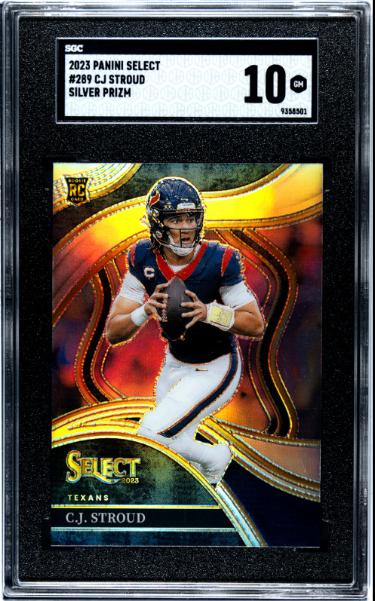 CJ/C.J. Stroud 2023 Panini Select Silver Prizm Club Level RC Card #289- SGC Graded 10 Gem Mint (Houston Texans)-Powers Sports Memorabilia