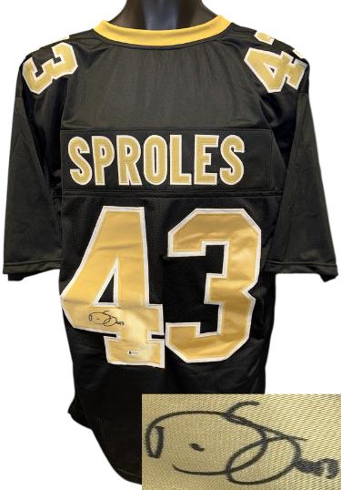 Darren Sproles Autographed New Orleans Custom Stitched Pro Style Football Jersey #43- Beckett Witnessed-Powers Sports Memorabilia