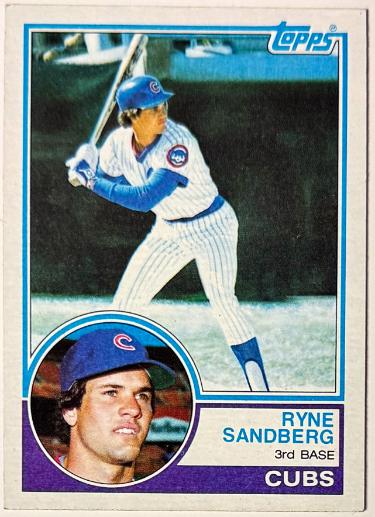 Ryne Sandberg 1983 Topps Rookie Card (RC) #83 (Chicago Cubs/HOF) - CTBL_044846-Powers Sports Memorabilia