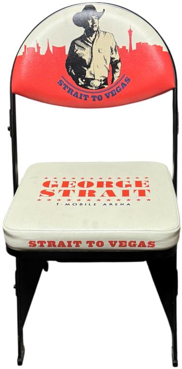 George Strait Concert Chair from 2019 Strait to Vegas Show at T-Mobile Arena ?Çô LIKE NEW/RARE-Powers Sports Memorabilia