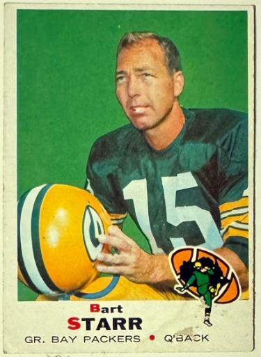 Bart Starr 1969 Topps Card #215 (Green Bay Packers/HOF)-Powers Sports Memorabilia