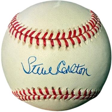 Steve Carlton Autographed RONL Rawlings Official National League Baseball minor tone- COA (Philadelphia Phillies/HOF) - CTBL_044853-Powers Sports Memorabilia