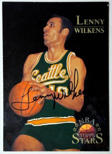 Lenny Wilkens Autographed 1996-97 Topps Stars On Card Auto #49- COA (Seattle SuperSonics)-Powers Sports Memorabilia