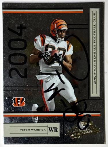 Peter Warrick Autographed 2004 Playoff Absolute Memorabilia On Card Auto #30- COA (Cincinnati Bengals/FSU)-Powers Sports Memorabilia