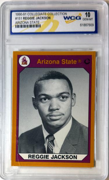 Reggie Jackson 1990-91 Collegiate Collection Arizona State Sun Devils Card #151- WCG Graded 10 Gem Mint-Powers Sports Memorabilia