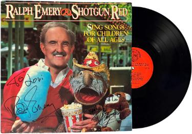 Ralph Emery/Shotgun Red dual Autographed 1989 Songs for Children Album/LP/Vinyl/Record To Lori- JSA #JJ96520-Powers Sports Memorabilia
