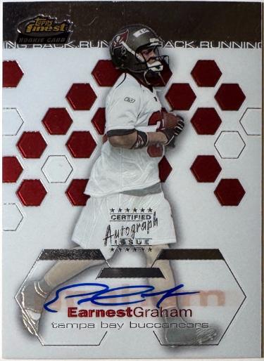 Earnest Graham Autographed 2003 Topps Finest Rookie On Card Auto #141- /999 (Tampa Bay Buccaners)-Powers Sports Memorabilia