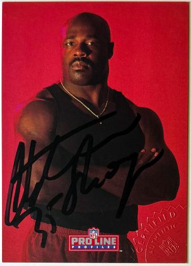 Christian Okoye Autographed 1992 Pro Line Profiles Certified On Card Auto #35/ Embossed Certified Authentic (Kansas City Chiefs)-Powers Sports Memorabilia