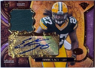 Eddie Lacy 2013 Topps Triple Threads Rookie Relics Purple Auto Card #TTRAR-EL- 65/75 (Green Bay Packers)-Powers Sports Memorabilia