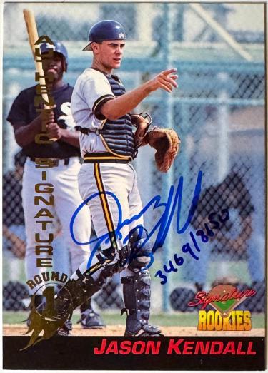 Jason Kendall Autographed 1994 Signature Rookies On Card Auto #33- /8650 (Pittsburgh Pirates)-Powers Sports Memorabilia