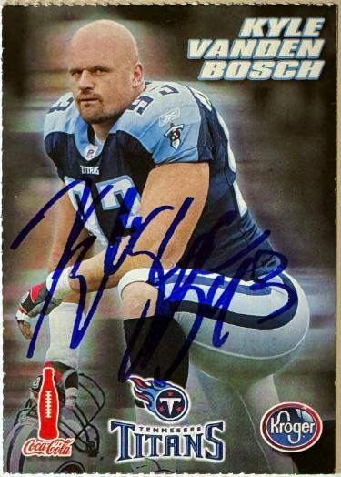 Kyle Vanden Bosch Autographed Tennessee Titans 2006 Coca-Cola Kroger On Card Auto #93- COA-Powers Sports Memorabilia