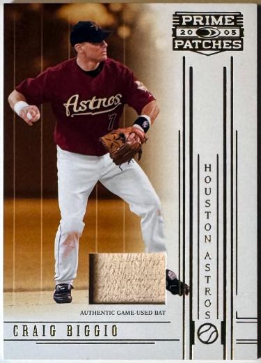 Craig Biggio 2005 Donruss Prime Patches Used Bat #35- /150 (Houston Astros)-Powers Sports Memorabilia