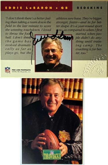 Eddie LeBaron Autographed 1992 Pro Line Portraits Certified On Card Auto/ Embossed Certified Authentic (Washington)-Powers Sports Memorabilia