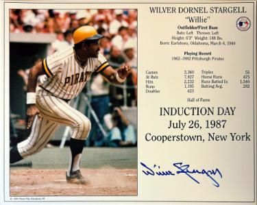 Willie Stargell Autographed Pittsburgh Pirates MLB Licensed Hall of Fame Induction Day 8x10 Photo/Card- Tuff Stuff COA - CTBL_044964-Powers Sports Memorabilia
