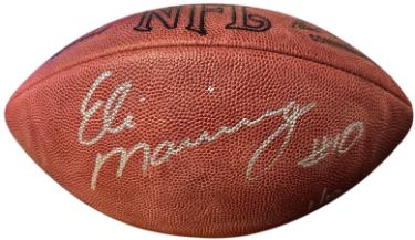 Eli Manning Autographed Wilson NFL Official Leather Football #10- /10- Grand Stand Hologram & Beckett Review (New York Giants)-Powers Sports Memorabilia