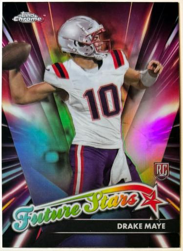 Drake Maye 2024 Topps Chrome Future Stars Refractor Rookie Card RC #FS-3 (New England Patriots)-Powers Sports Memorabilia
