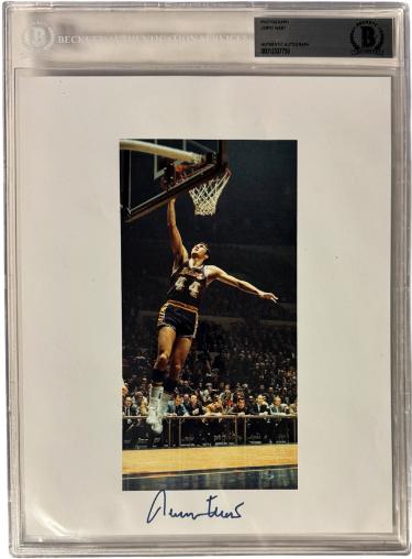 Jerry West Autographed Los Angeles Lakers 8x10 Photo- Beckett Slabbed Authentic-Powers Sports Memorabilia