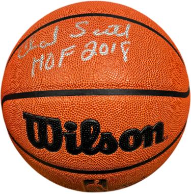 Charlie Scott Autographed Wilson NBA I/O Basketball HOF 2018- Schwartz Hologram (Boston Celtics)-Powers Sports Memorabilia