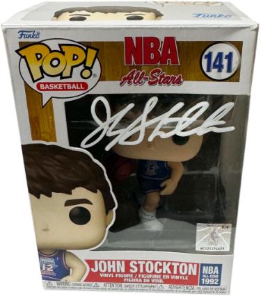 John Stockton Autographed NBA All-Stars Funko Pop Figure #141 imperfect- Beckett Witnessed /Utah Jazz-Powers Sports Memorabilia