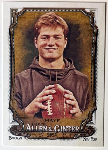 Drake Maye 2024 Topps Allen & Ginter Rookie Card #272 (New England Patriots)-Powers Sports Memorabilia