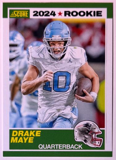 Drake Maye 2024 Score 35th Anniversary Rookie Card (RC) #3 (New England Patriots/UNC Tarheels)-Powers Sports Memorabilia