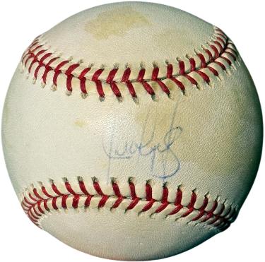 Juan Gonzalez Autographed Rawlings Official Major League Baseball imperfect- COA/HOF-Powers Sports Memorabilia