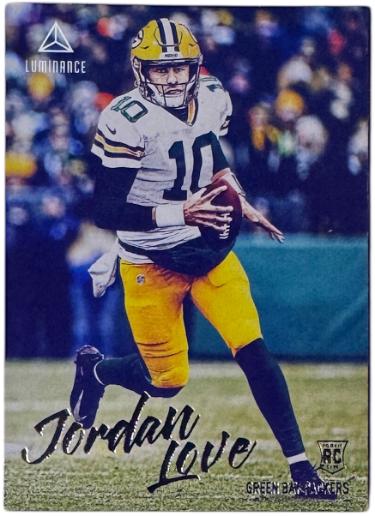 Jordan Love 2020 Panini Chronicles Luminance Update Rookie Card RC #204 (Green Bay Packers)-Powers Sports Memorabilia