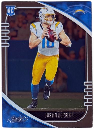 Justin Herbert 2020 Panini Absolute Rookie Card (RC) #167 (Los Angeles Chargers)-Powers Sports Memorabilia