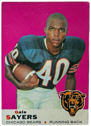Gale Sayers 1969 Topps Card #51- Surface Wrinkle - (Chicago Bears)-Powers Sports Memorabilia