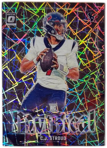 CJ/C.J. Stroud 2023 Panini Donruss Optic Laser Prizm Mythical (RC) #14- CASE HIT (Houston Texans)-Powers Sports Memorabilia