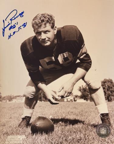 Jim Ringo Autographed Green Bay Packers Vintage 8x10 Photo HOF 81 imperfect- COA-Powers Sports Memorabilia