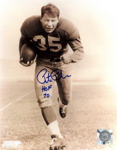Pete Pihos Autographed Philadelphia Eagles NFL 8x10 Photo w/ HOF 70 minor dings- COA - CTBL_045095-Powers Sports Memorabilia