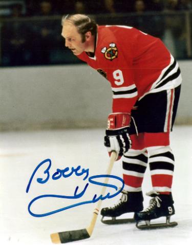 Bobby Hull Autographed Chicago Blackhawks 8x10 Photo minor dings- NFL Alumni, Inc. LOA (HOF/Golden Jet)-Powers Sports Memorabilia